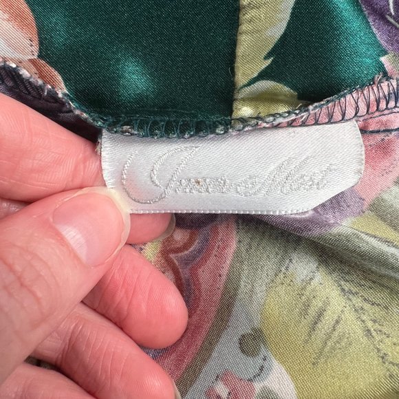 Vintage Made In The USA Silky Kimono Robe Duster Long Jacket Coat Floral Belted - Picture 5 of 7